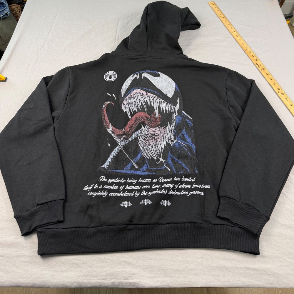 Marvel Venom Hoodie Mens XL Blk CV Los Angeles Symbiote Graphic Pullover Fleece